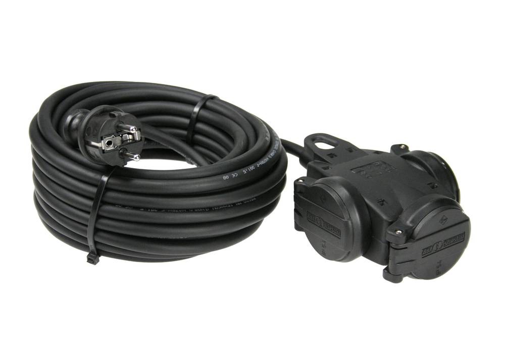 AS Schwabe 60456 Strom extension cable 16 A black 10.00 m H07RN-F 3G