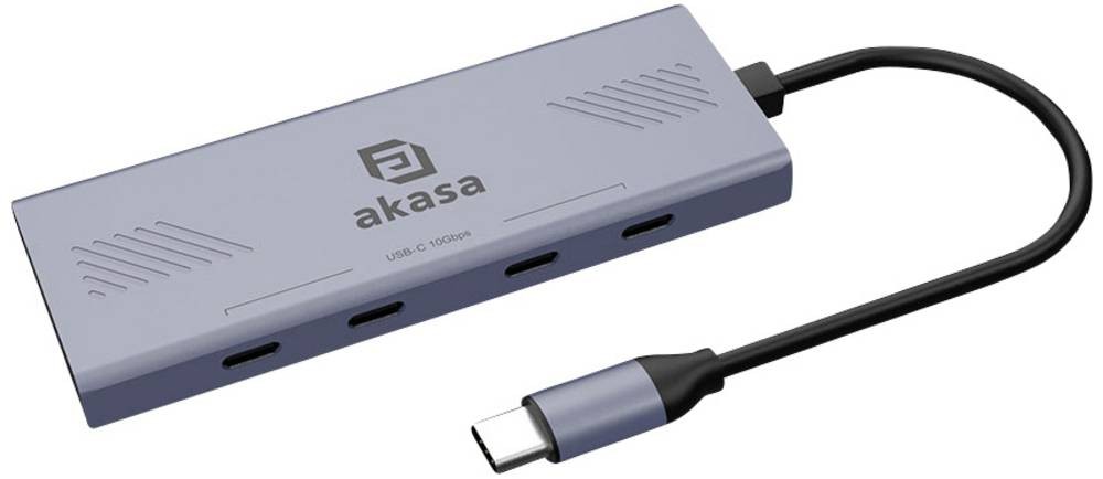 Akasa AK-CBCA32-18BK interface hub USB Type-C 10000 Mbit/s Grey -