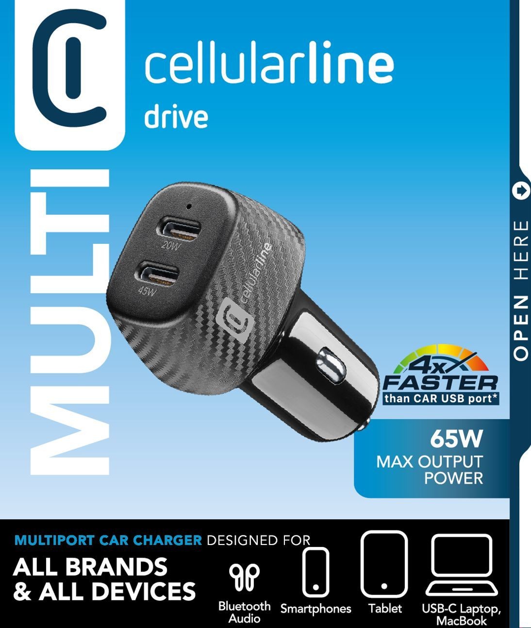Cellularline Car Power Hyper - iPhone, Samsung, Xiaomi, Oppo and