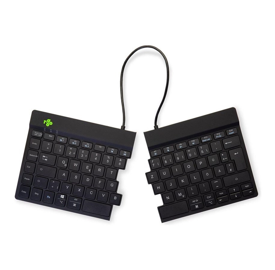 R-Go Split Break Ergonomische Bluetooth-Tastatur Pausenanzeige,