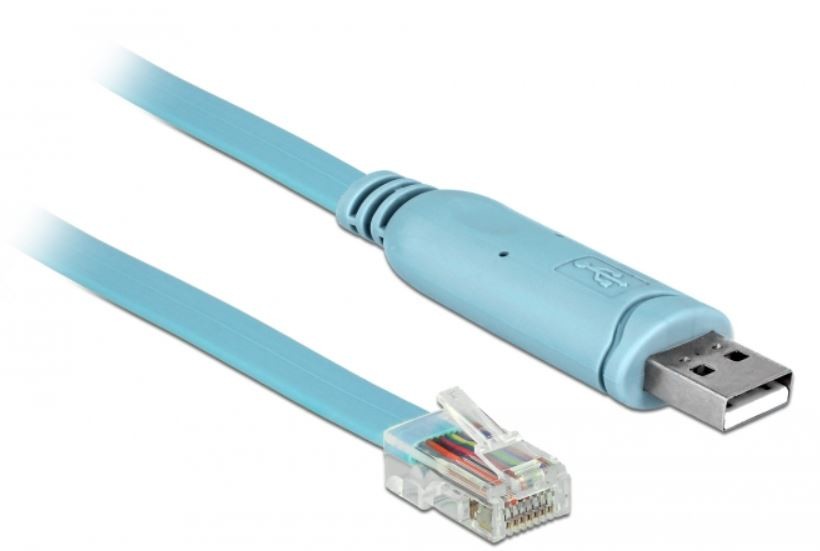 Delock USB-Adapter USB 1.1, USB 2.0 USB-A Stecker, RJ45 2.00m Blau