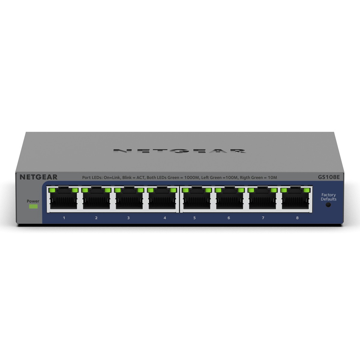 NETGEAR GS108Ev4 Non gestito L2/L3 Gigabit Ethernet (10/100/1000)