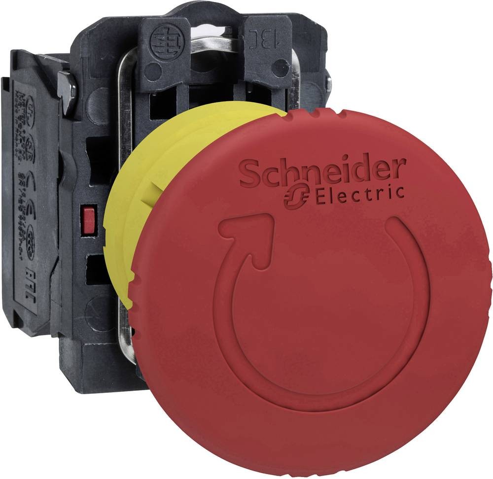 Schneider Electric XB5AS8442 Not-Aus-Taster Frontring Metall, mit NOT-