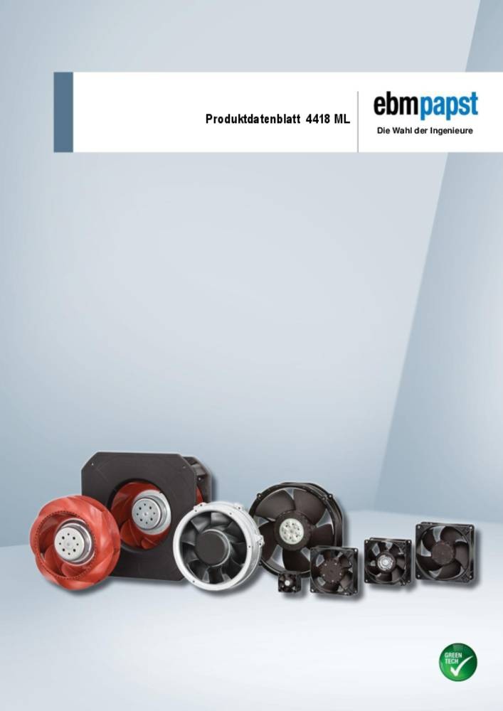 EBM Papst 4418ML Axialventilador 48 V/DC 168 m³/h (L x B x H) 38 x