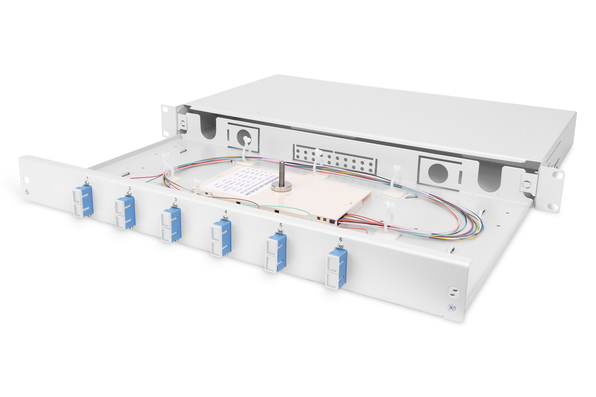 Digitus LWL-Spleißbox, 1HE, bestückt, 6x SC DX, OS2