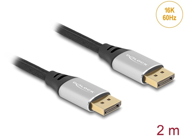 DeLOCK Cable DisplayPort 16K 60 Hz 2 m metal plateado - DeLOCK Cable