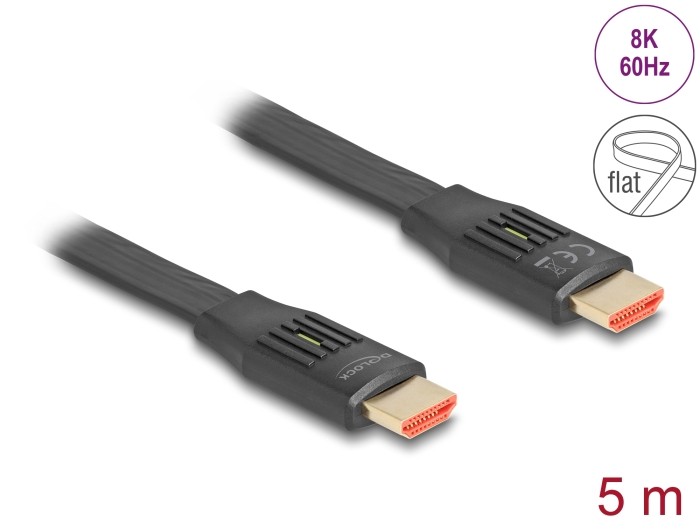 Delock HDMI Anschlusskabel HDMI-A Stecker 5m Schwarz 81004 8K UHD,