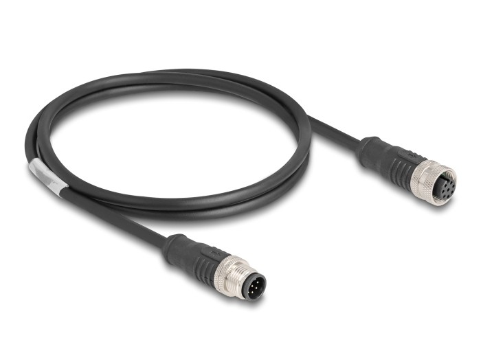 Delock M12 Kabel A-kodiert 8 Pin Stecker zu RJ45 Stecker PVC 5 m