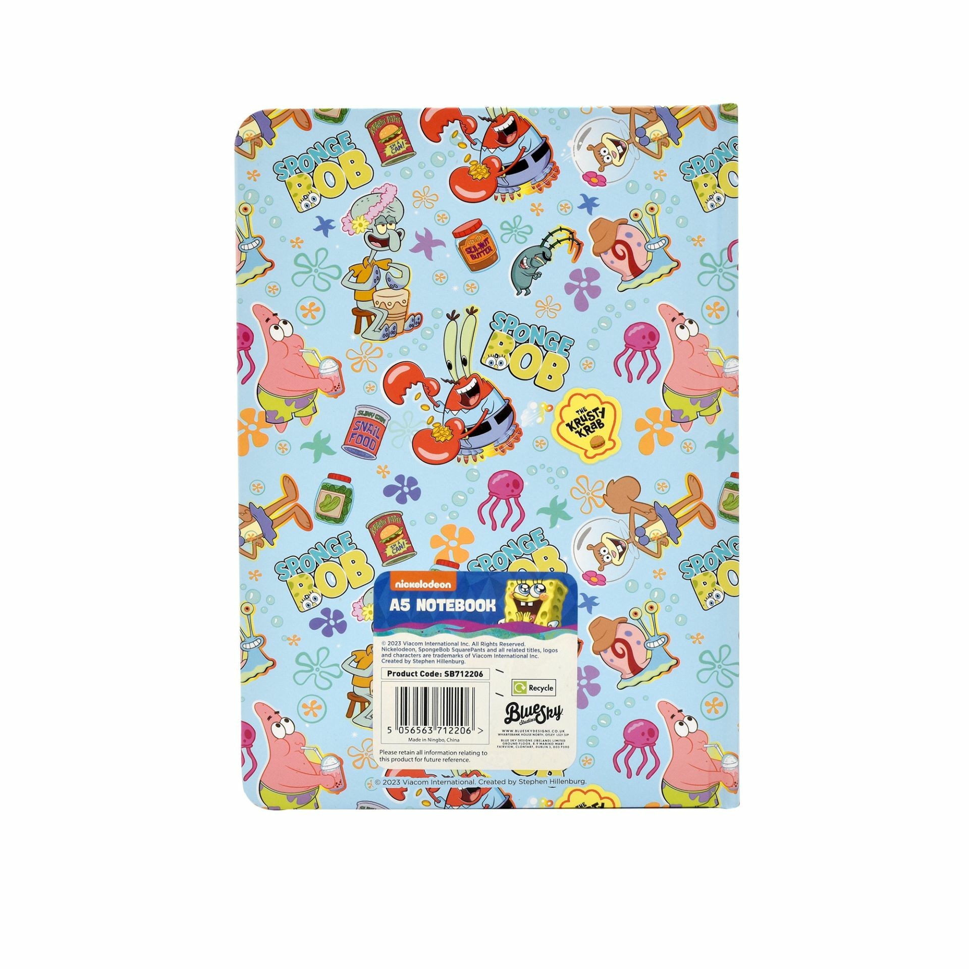 Sotel | Thumbs Up SpongeBob writing notebook A5 80 sheets Light Blue ...