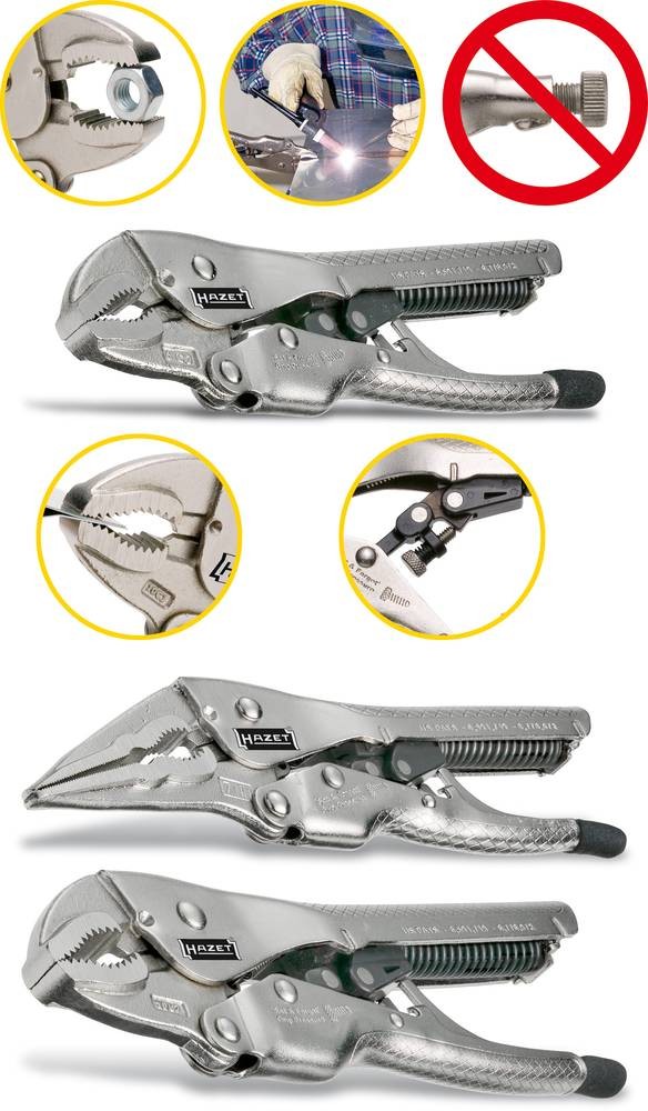 Hazet 755-10A Automatik-Gripzange Halbrund 0 - 44mm 230mm
