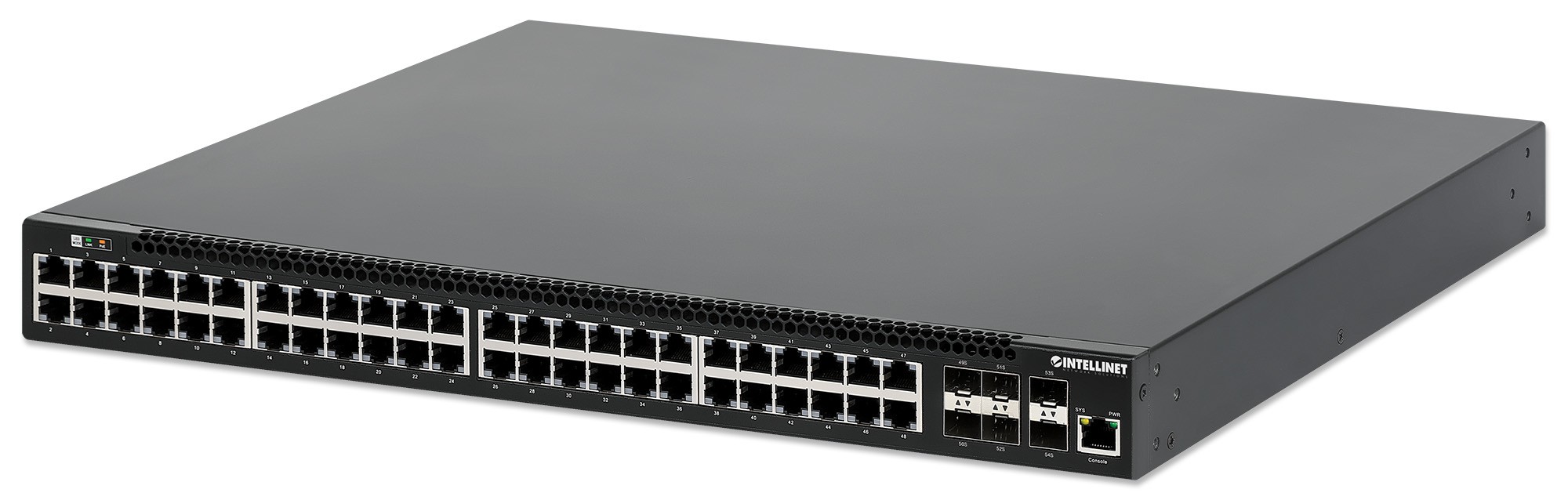 Intellinet 54-Port L3 Fully Managed PoE+ Switch with 48 Gigabit