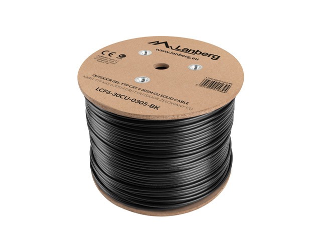 Lanberg LCF6-30CU-0305-BK cable de red Negro 305 m Cat6 - Lanberg
