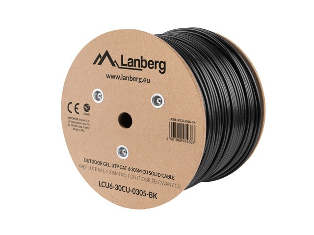 Lanberg LCU6-30CU-0305-BK networking cable Black 305 m Cat6 U/UTP (