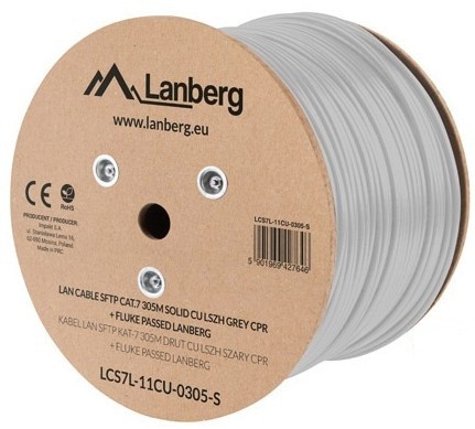 LANBERG Verlegekabel CAT.7 SFTP 305m LSZH Kupfer Fluke gr