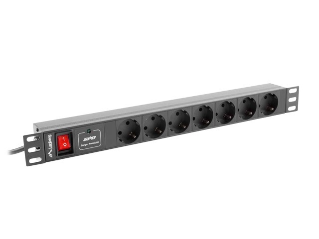 Lanberg PDU-07F-0200-BK unité de distribution d'énergie 7 sortie(s)