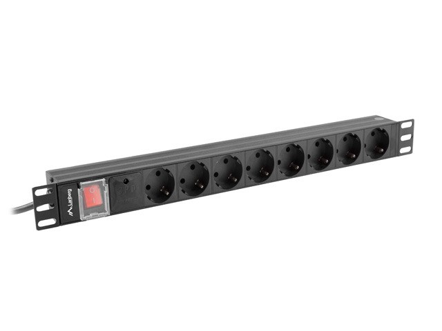 Lanberg PDU-08F-0200-BK power distribution unit (PDU) 8 AC outlet(s)