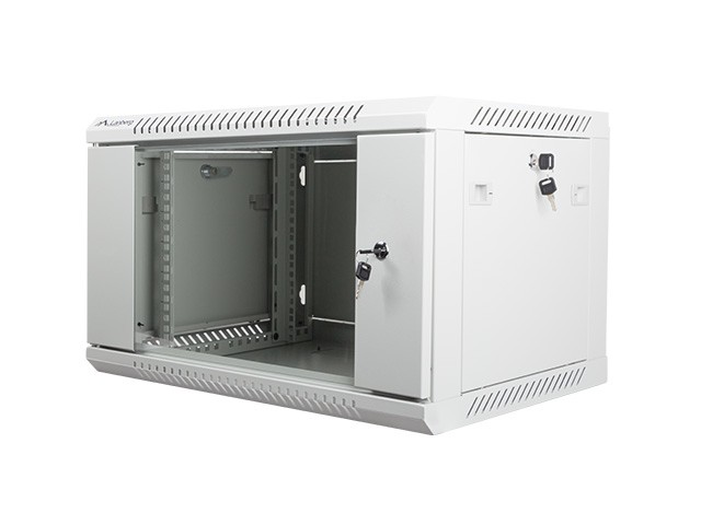 LANBERG 19" 6U 600x450 Wandgehäuse Glastür (FlatPack) grau