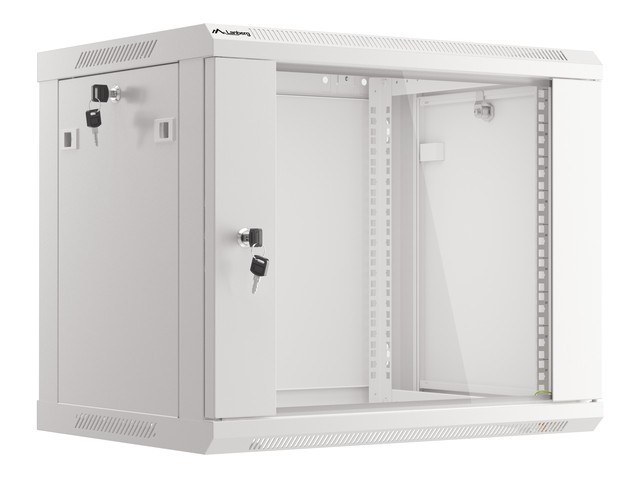 LANBERG 19" 9U 600x450 Wandgehäuse Glastür (FlatPack) grau