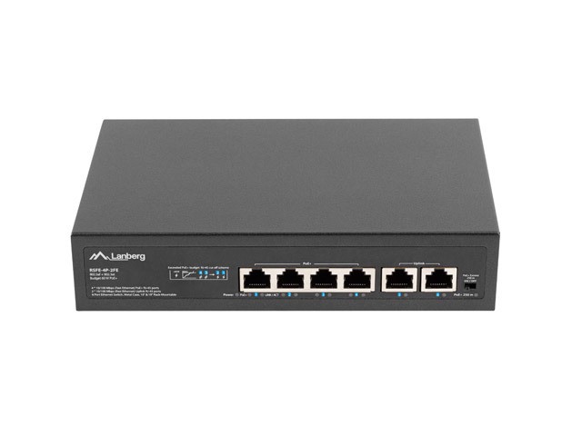 Lanberg RSFE-4P-2FE-60 network switch Unmanaged Fast Ethernet (10/100)