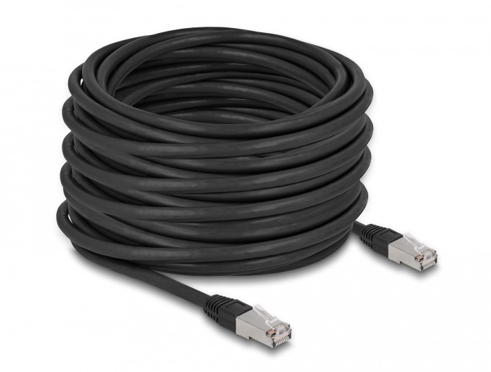 DeLOCK RJ45 Network Cable Cat.6A S/FTP PE Outdoor 20 m black - DeLOCK