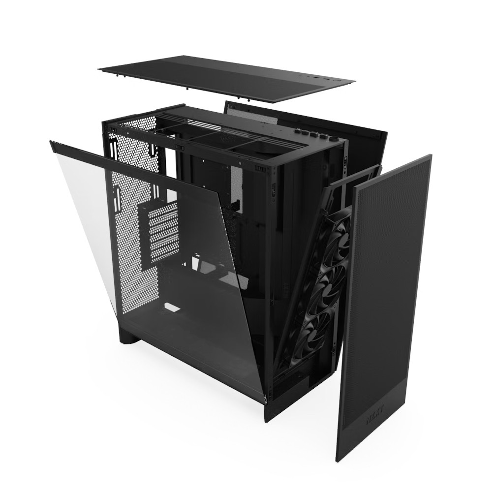 NZXT H7 Flow Midi Tower Black - NZXT H7 Flow, Midi Tower, PC, Black,