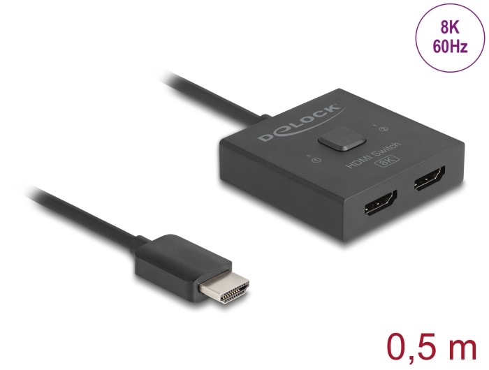DeLOCK HDMI Switch 2 to 1 bidirectional 8K - DeLOCK HDMI Switch 2 to