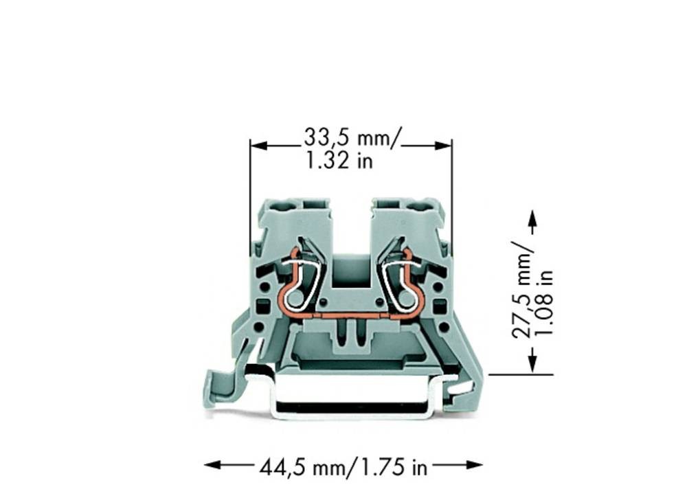 WAGO 870-901 Durchgangsklemme 5mm Zugfeder Belegung: L grey 100St.