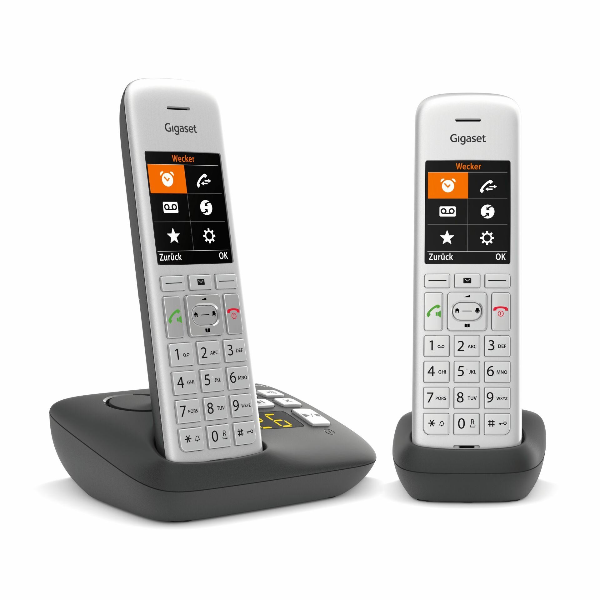 Gigaset CE575 A Duo Analog/DECT telephone Caller ID Black, Silver -