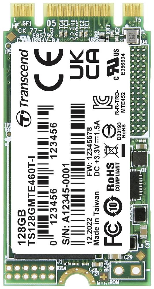 Transcend MTE460T-I 128 GB M.2 PCI Express 3.1 NVMe 3D NAND -