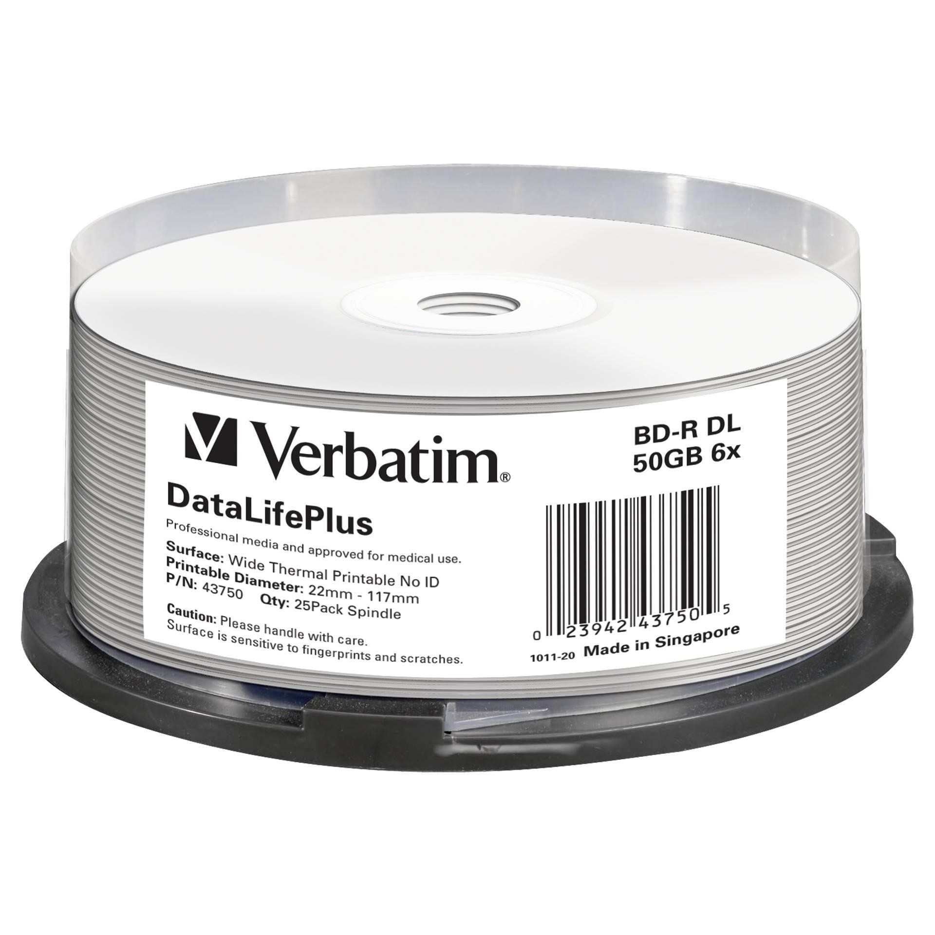 Verbatim DataLifePlus BD-R 50 Go 25 pièce(s) - Verbatim DataLifePlus,