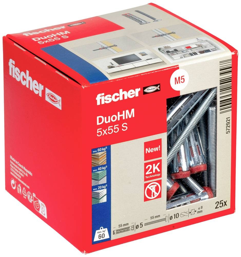 Fischer 572921 DuoHM 5x55 S PH PZ Hohlraumdübel 55mm 25St.