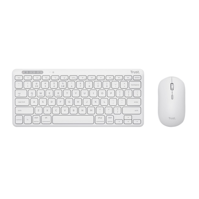 Trust Lyra Tastatur und Maus Set RF Wireless + Bluetooth Weiß