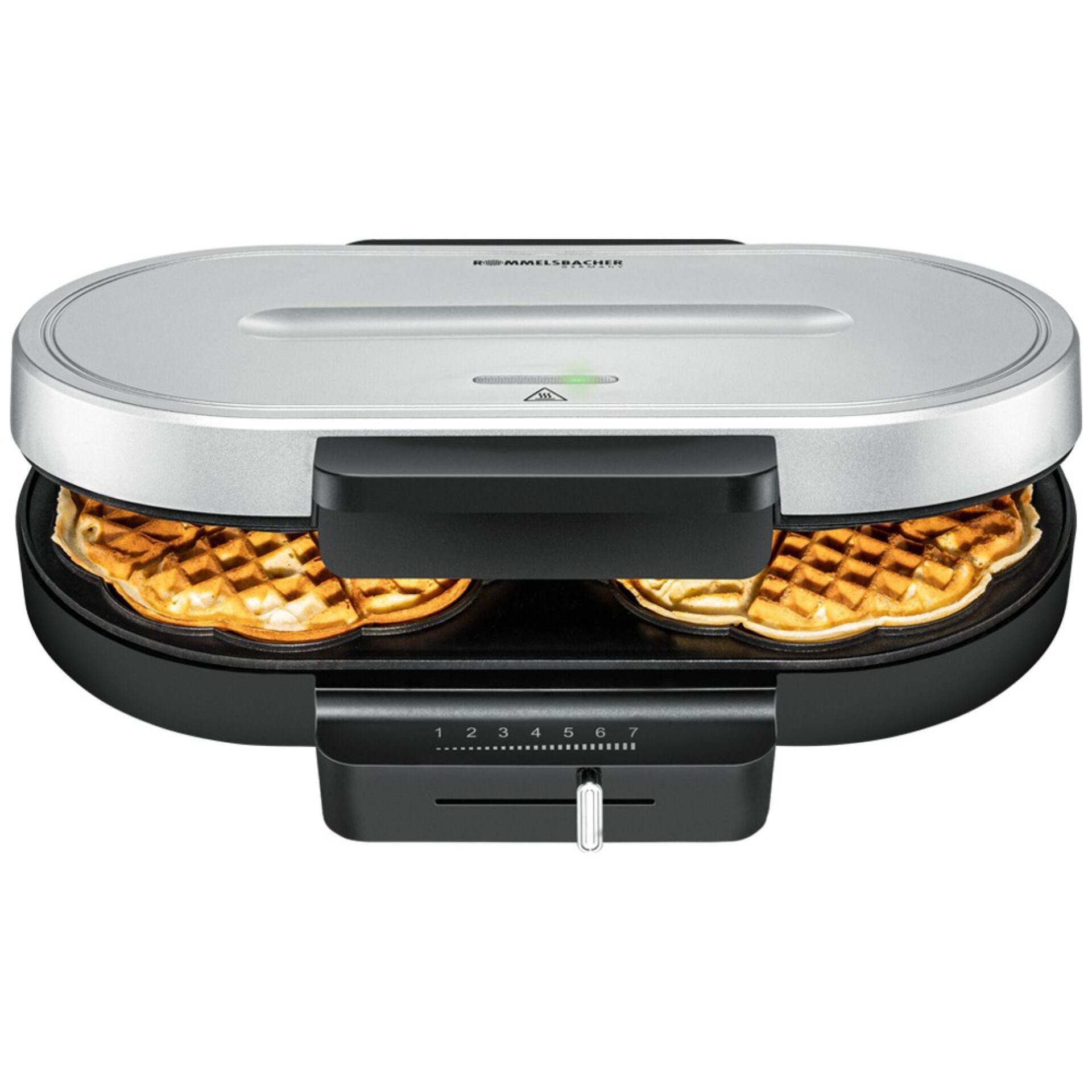 Rommelsbacher WA 1250 waffle iron 2 waffle(s) 1250 W Silver -