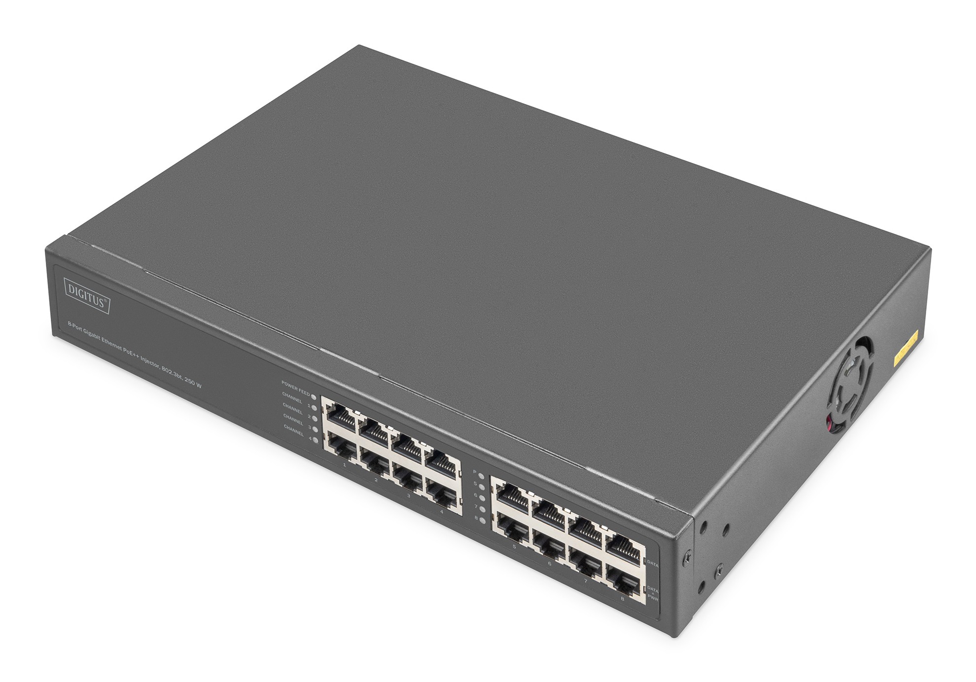 Digitus 8-Port Gigabit Ethernet PoE Injector, 802.3bt, 250 W -