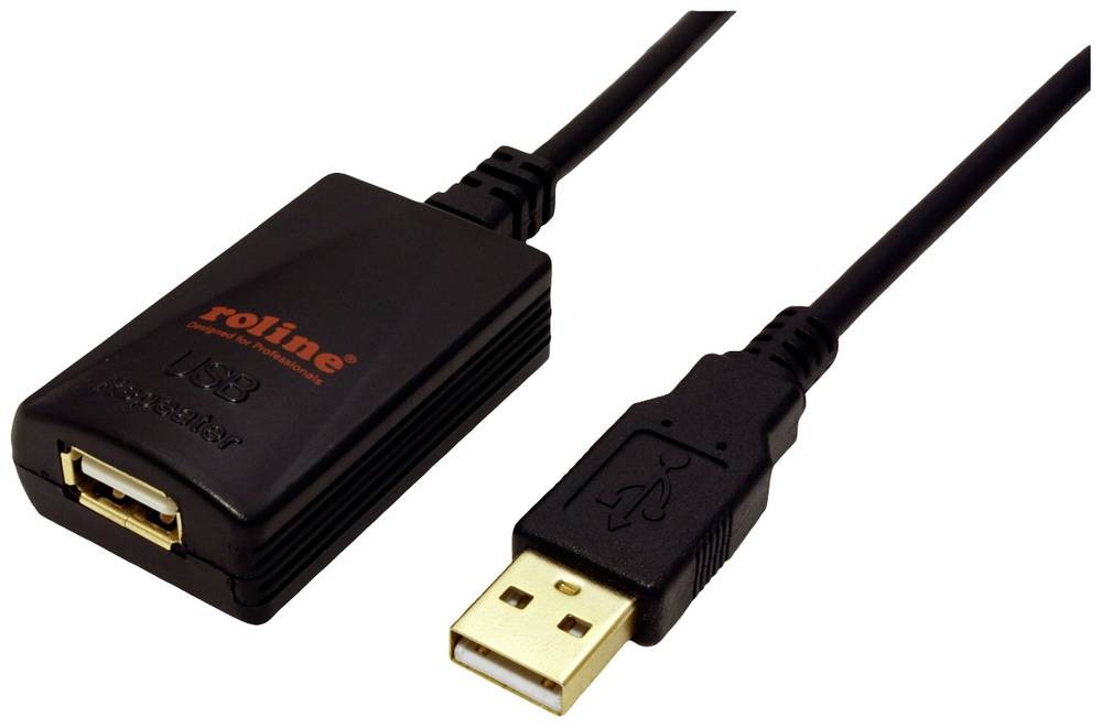 ROLINE USB 2.0 Extension Cable, 1 Port, black 5 m - ROLINE USB 2.0