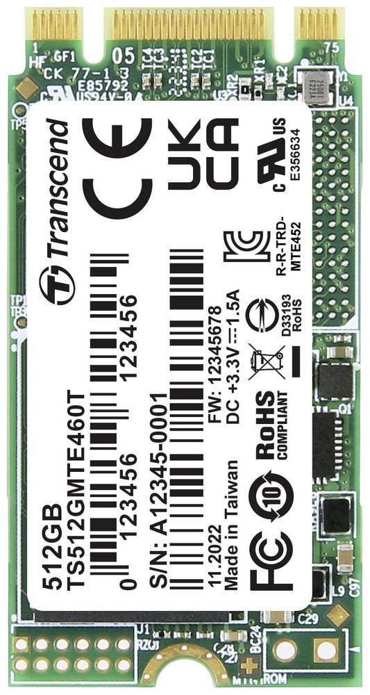 Transcend MTE460T 512 GB M.2 PCI Express 3.1 NVMe 3D NAND - Transcend