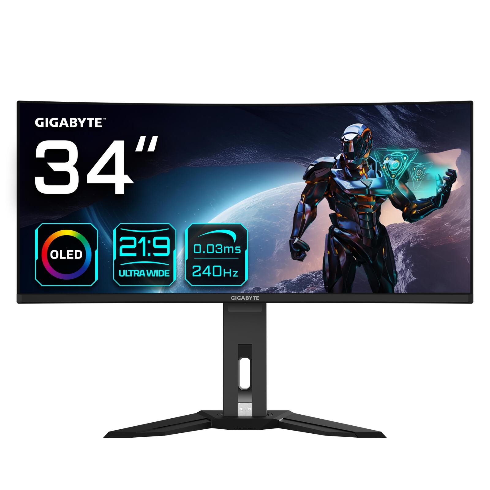 GIGABYTE MO34WQC2 34" OLED WQHD Curved Gaming Monitor - 3440 x 1440,