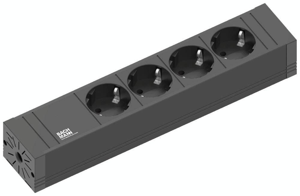 Bachmann 420.0017 multiprise noir Schutzkontakt 1 St.