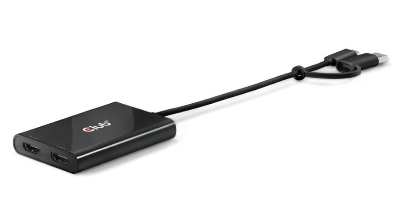 Club3D Club 3D USB Typ-C (mit USB Typ-A Adapter) auf dualen HDMI (