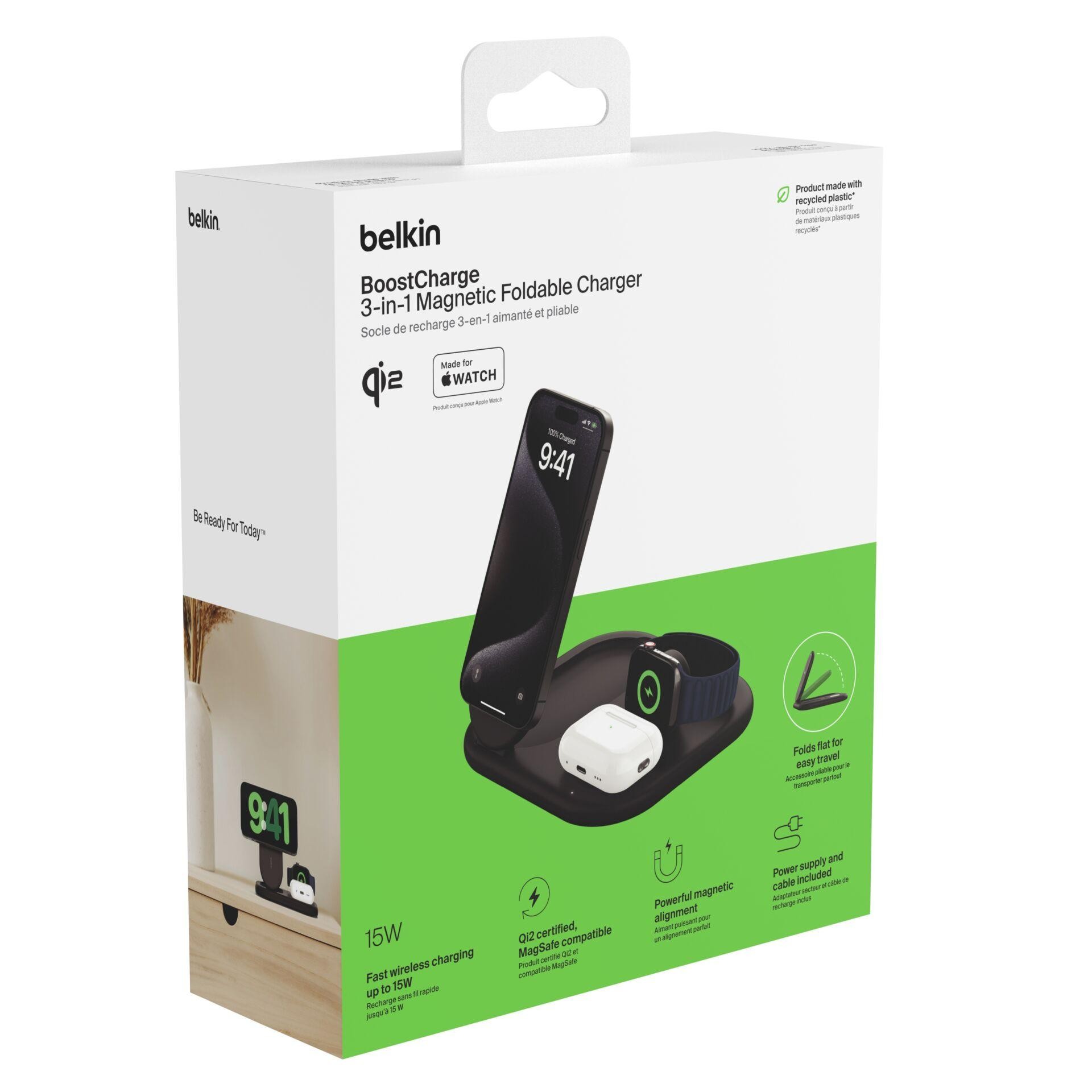 Belkin BoostCharge Casques, Smartphone, Smartwatch Noir USB Recharge