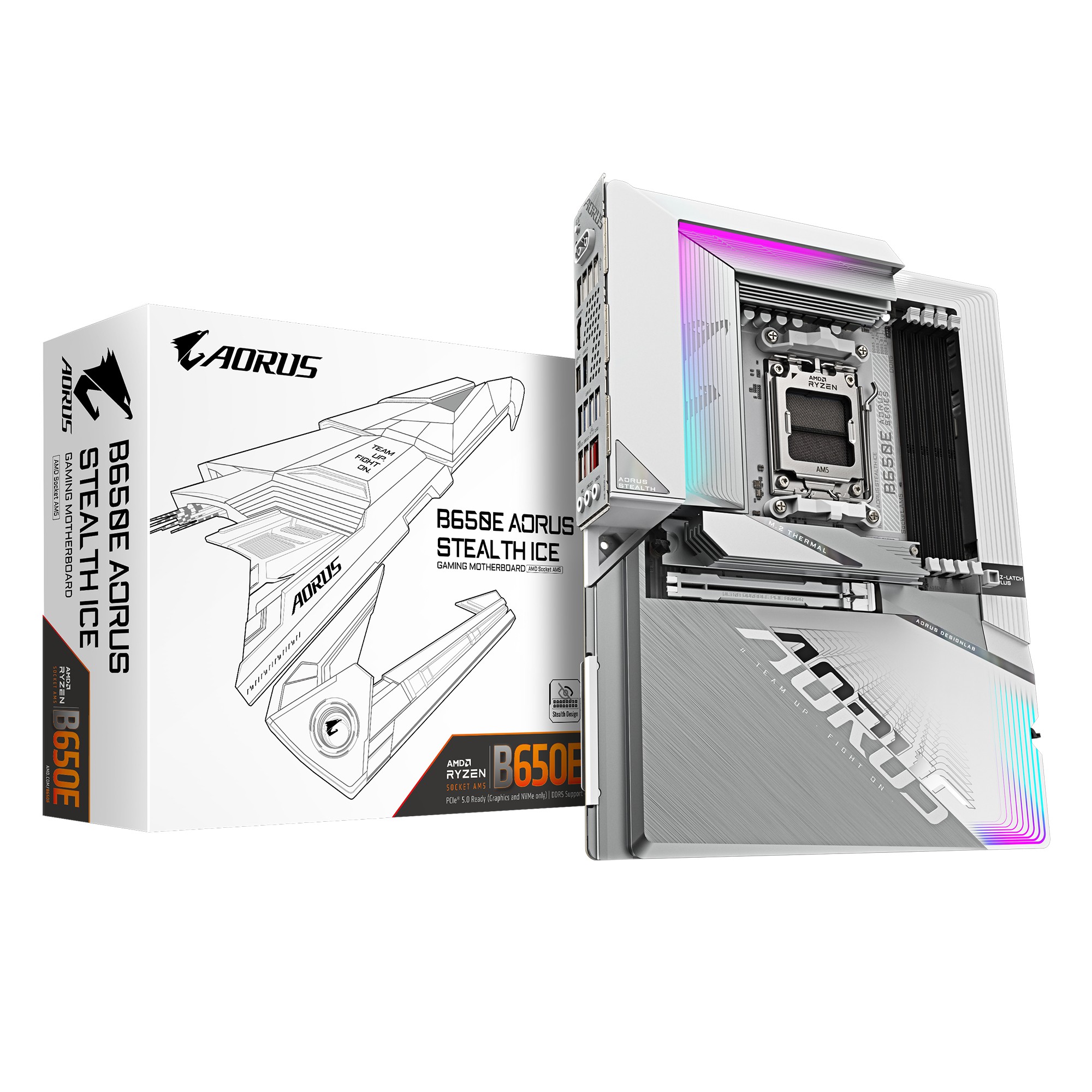 GIGABYTE B650E AORUS STEALTH ICE Motherboard - AMD Ryzen 9000 Series