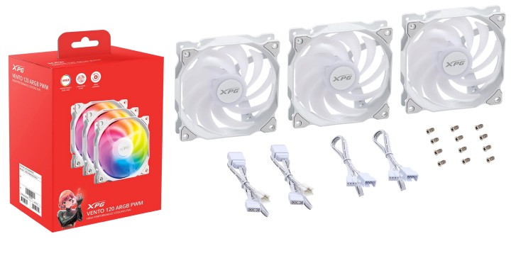 XPG VENTO 120 ARGB PWM (3pack) Blanco - XPG VENTO 120 ARGB PWM (3pack)