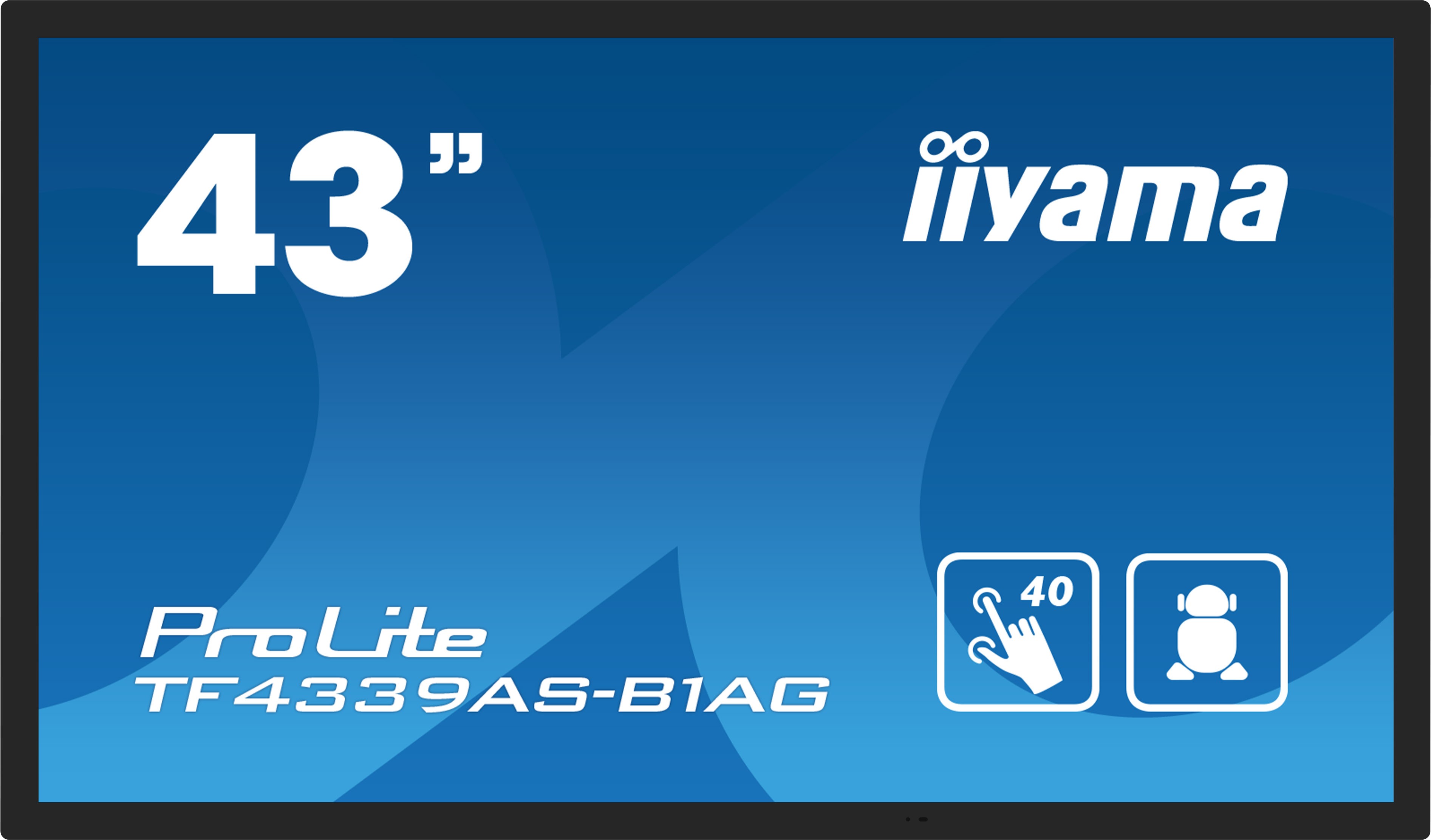 IIYAMA 108cm (43") TF4339AS-B1AG 16:9 M-Touch 2xHDMI+DP+USB