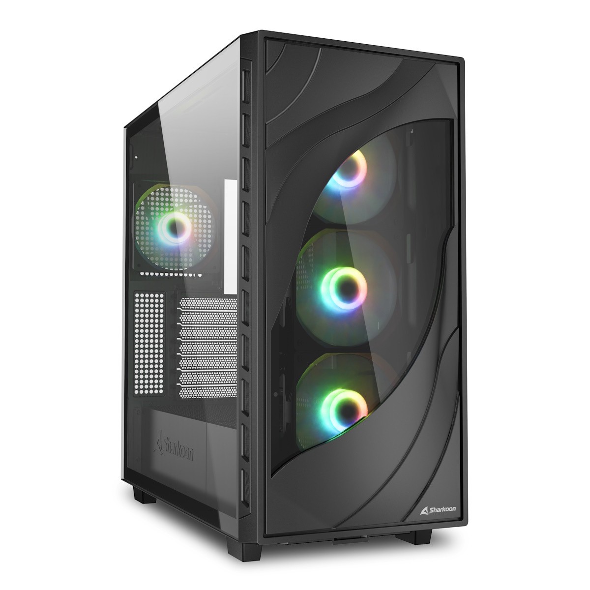 Sharkoon REBEL C80G RGB Midi Tower Black - Sharkoon REBEL C80G RGB,