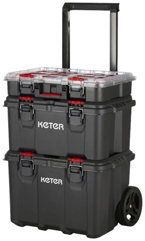 KETER 250927 Stack n Roll Werkzeugkasten unbestückt black