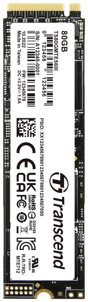 Transcend MTE560I 80 GB M.2 PCI Express 4.0 NVMe 3D NAND - Transcend