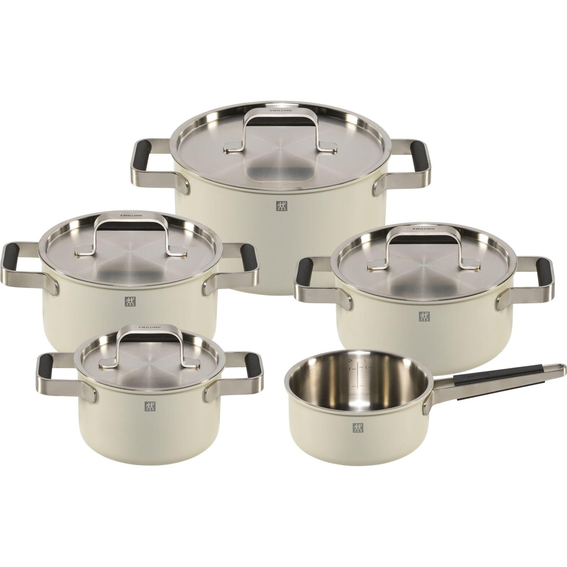 Zwilling Pure Kochgeschirrset 5-tlg. 18/10 elfenbeinfarben