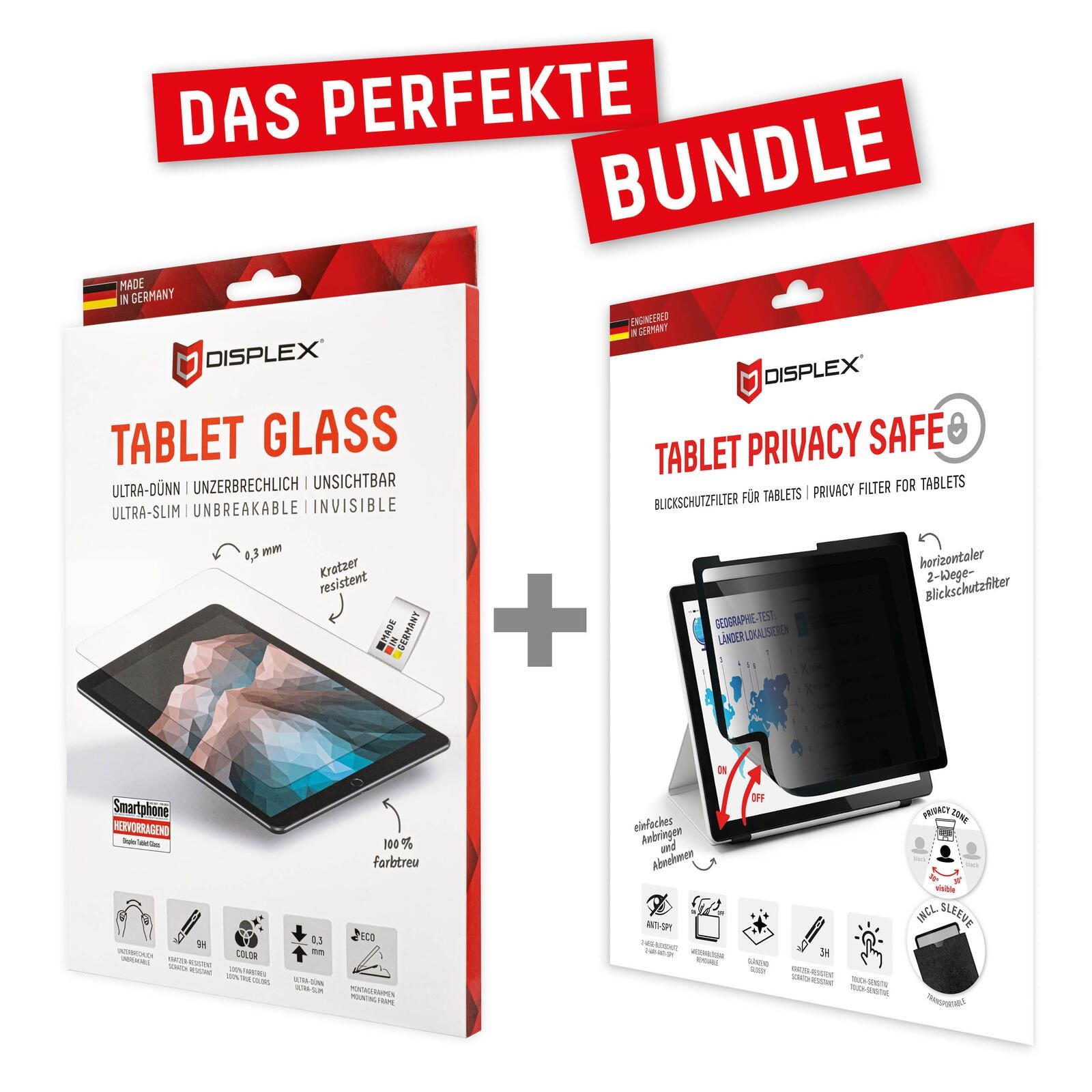 DISPLEX Tablet Glass 9H and Privacy Safe privacy filter for iPad 10.9