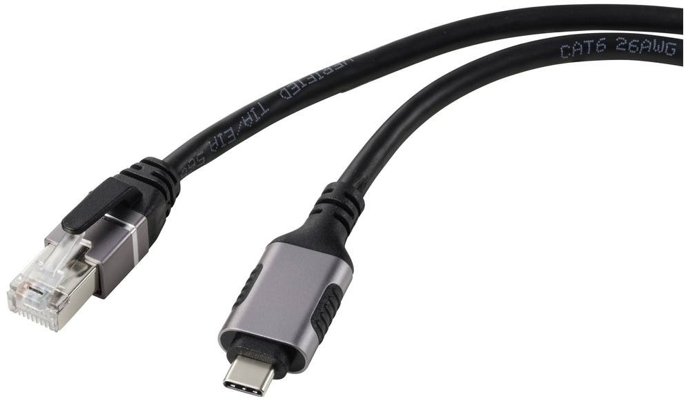 Renkforce RF-6055778 cable gender changer USB-C RJ45 Black -