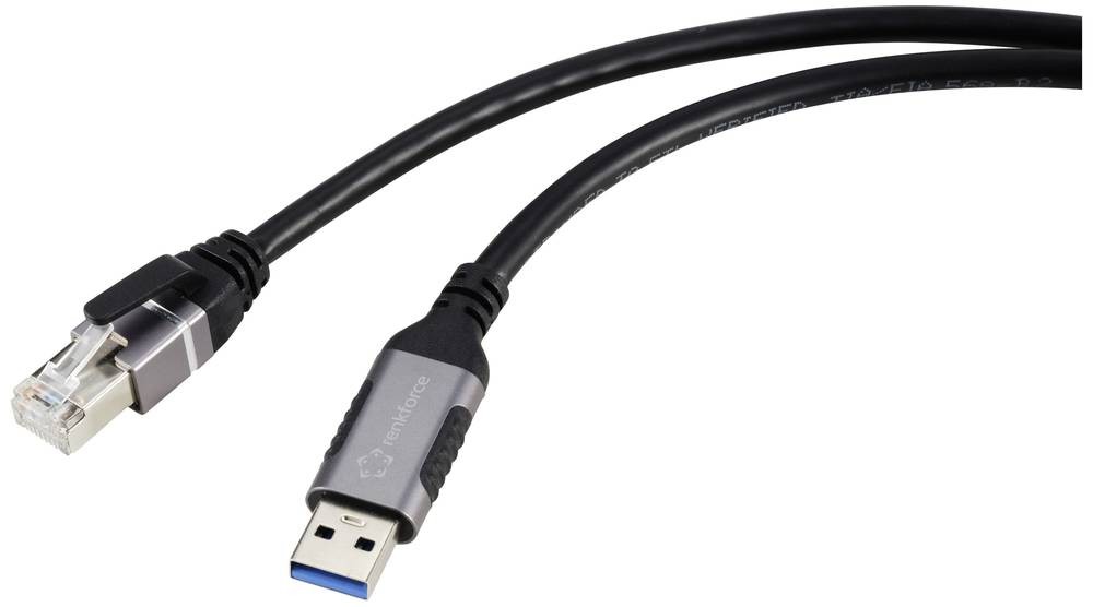 Renkforce RF-6055788 changeur de genre de câble USB-A RJ45 Noir,